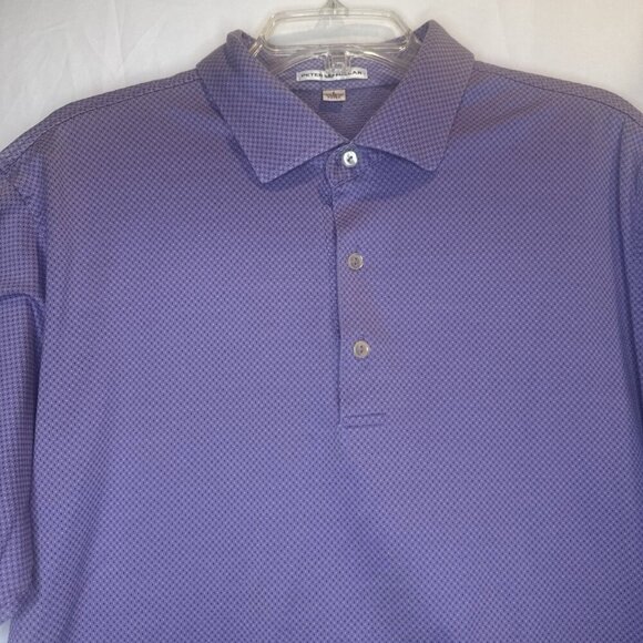 Peter Millar Men’s Purple Cotton Performance Golf Polo Sz L - Picture 2 of 8